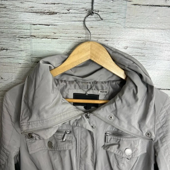 BCBGMAXAZRIA Women's Gray Ice Brooke Anorak Full Zip  Hooded Jacket Medium - Picture 3 of 9